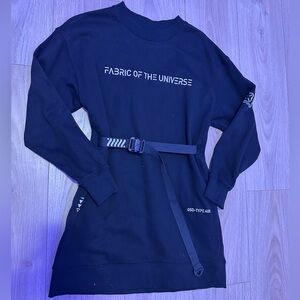 Black Long Sleeve Dress with waist belt size medium